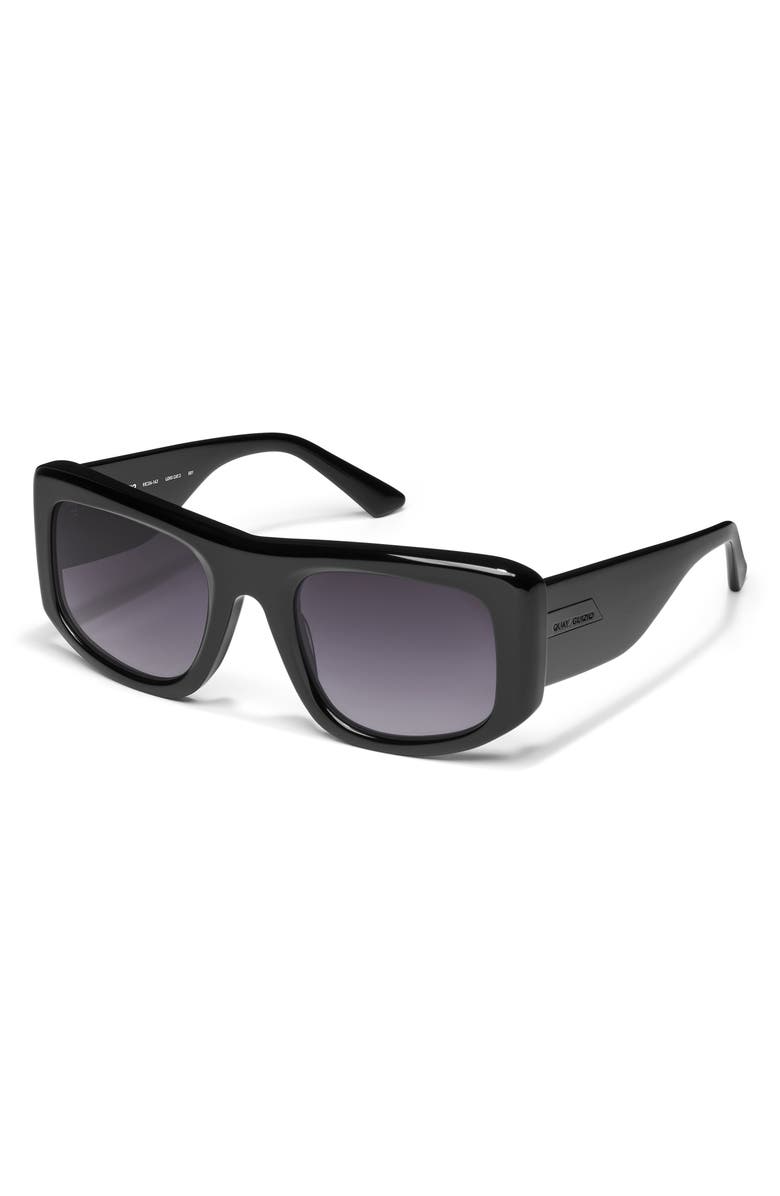 QUAY x Guizio Uniform 55mm Square Sunglasses, Alternate, color, Black/ Smoke