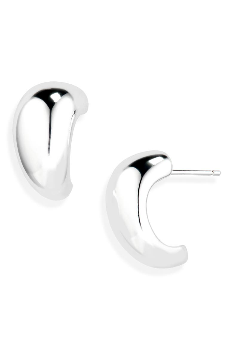 Chubby Hoop Earrings, Main, color, SILVER
