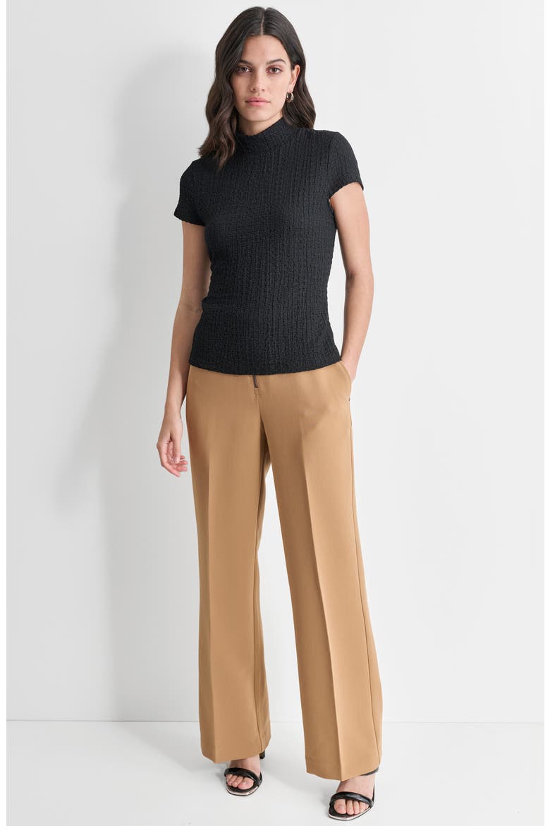 Pucker Knit Top, Alternate, color, BLACK