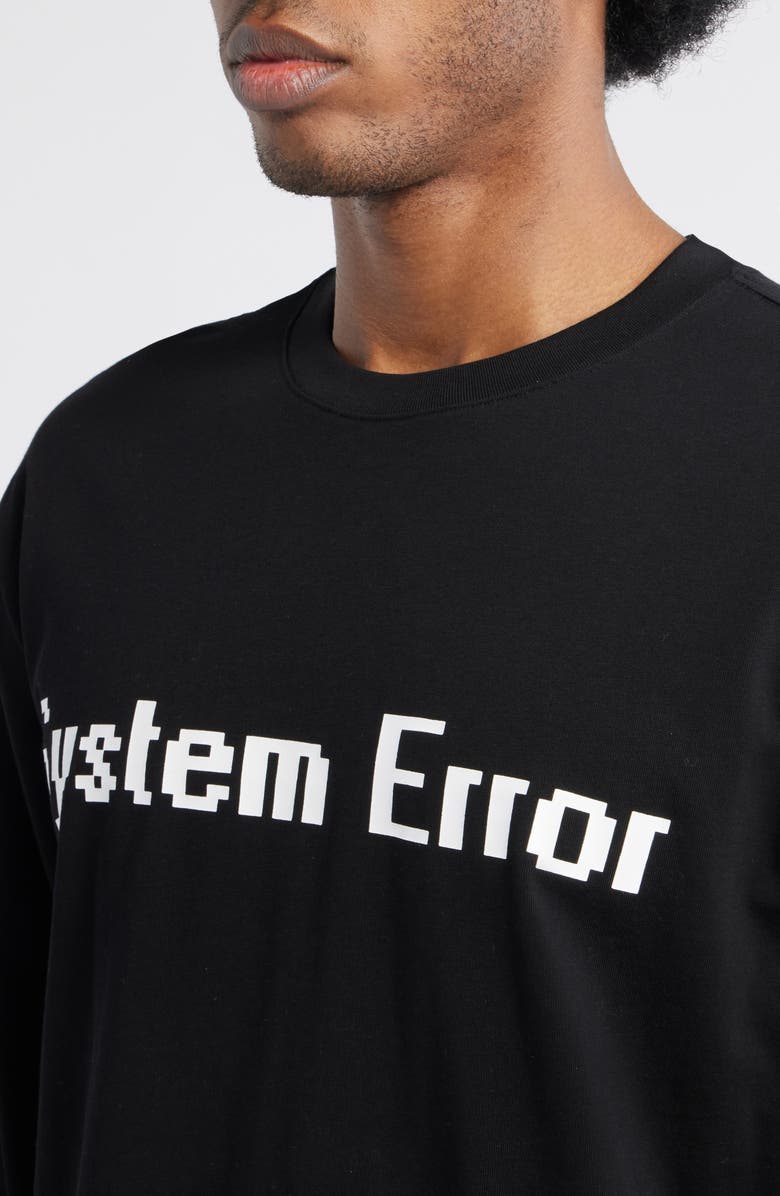 RtA Lawrence Black System Error Long Sleeve Cotton Graphic T-Shirt, Alternate, color, Black System Error