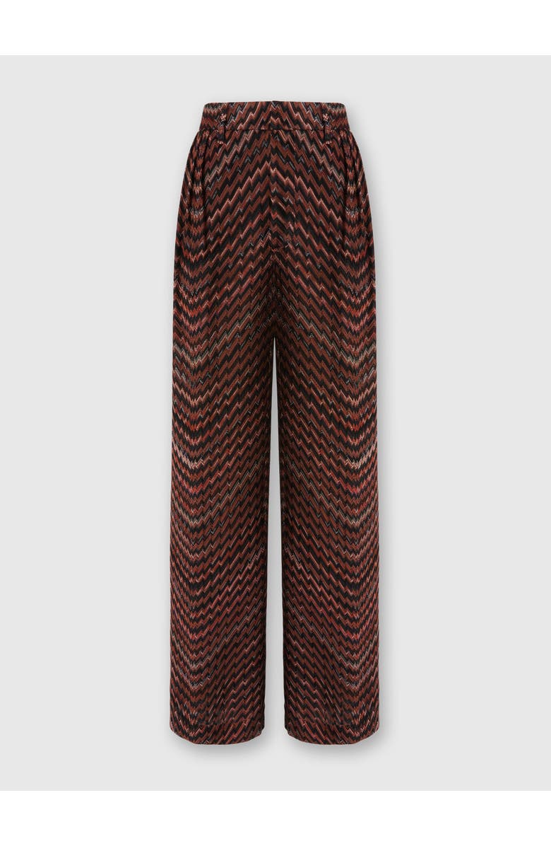 Missoni Mid-rise Tailored Pants With Zigzag Pattern, Main, color, Black & Brown