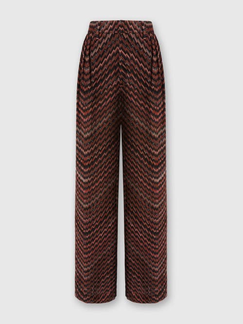 Missoni Mid-rise Tailored Pants With Zigzag Pattern In Brown
