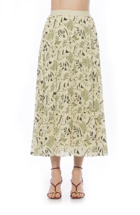 Kesia Midi Chiffon Pleated Skirt