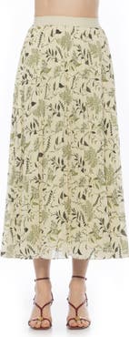 Alexia Admor Kesia Midi Chiffon Pleated Skirt