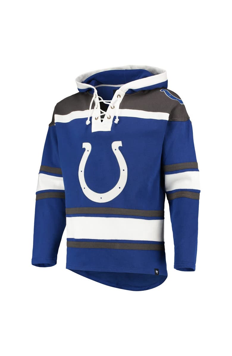 '47 Men's '47 Royal/Gray Indianapolis Colts Lacer V-Neck Pullover Hoodie, Alternate, color, Royal