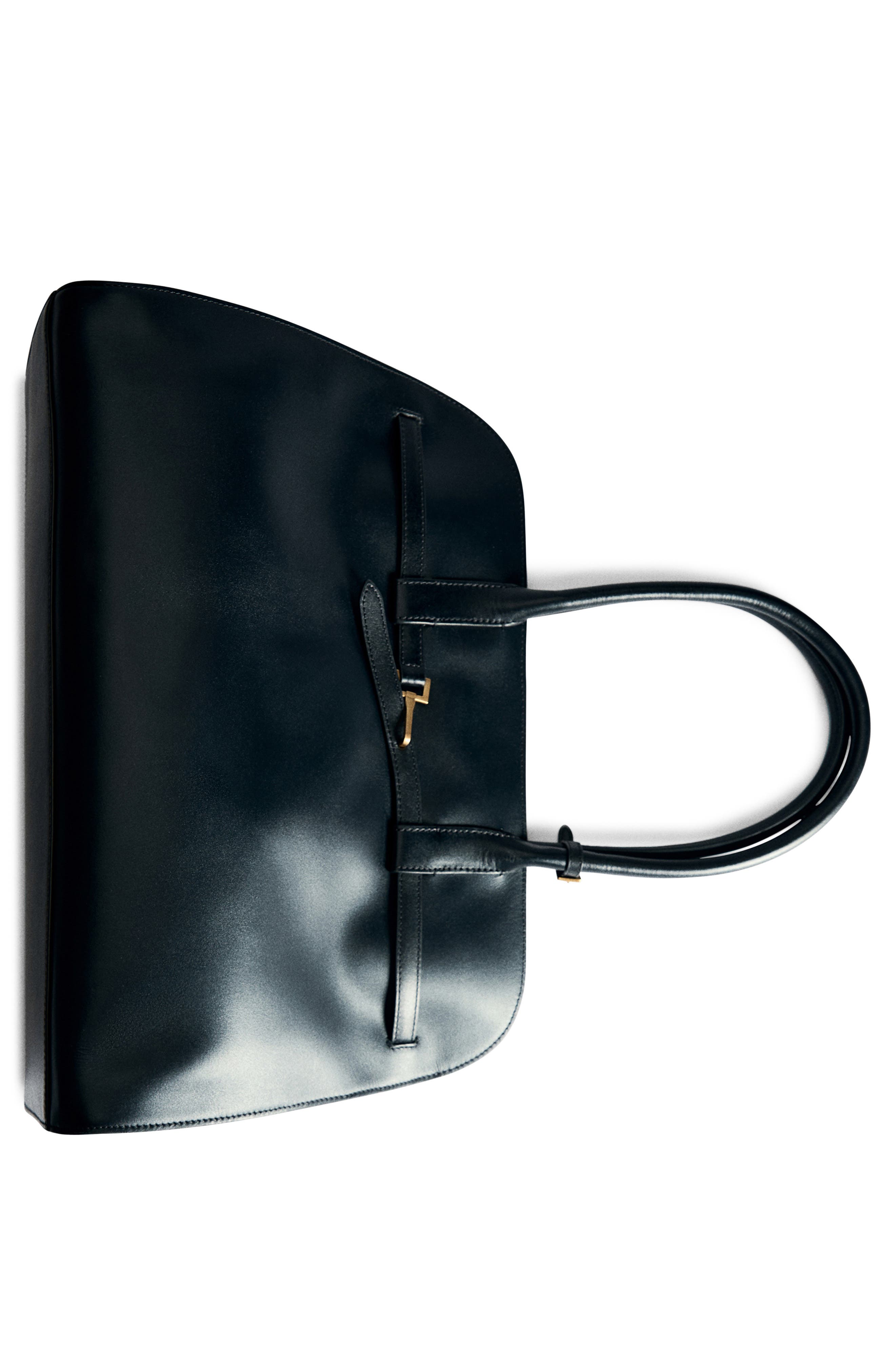 MANGO Leather Briefcase Bag, Alternate, color, 