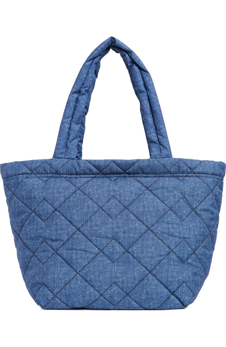 Marc Jacobs Medium Quilted Denim Effect Nylon Tote, Alternate, color, Denim Blue