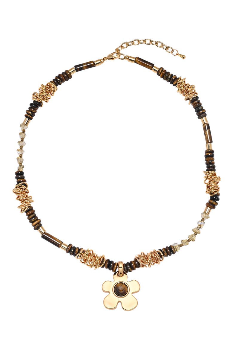 Olivia Flower Pendant Necklace, Alternate, color, GOLD