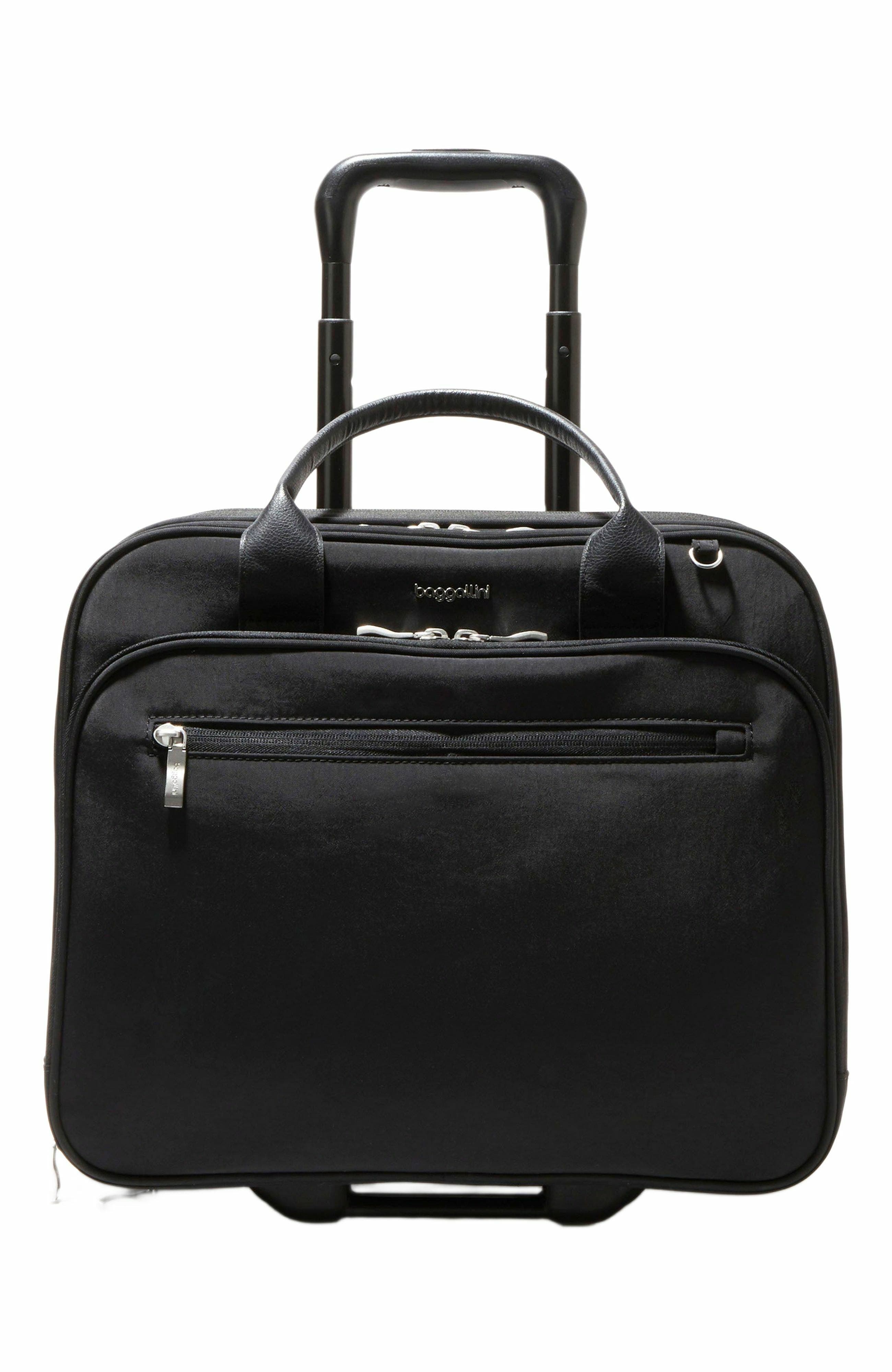 BAGGALLINI 2 Wheel Tote Carry On Roller Luggage, Main, color, Black