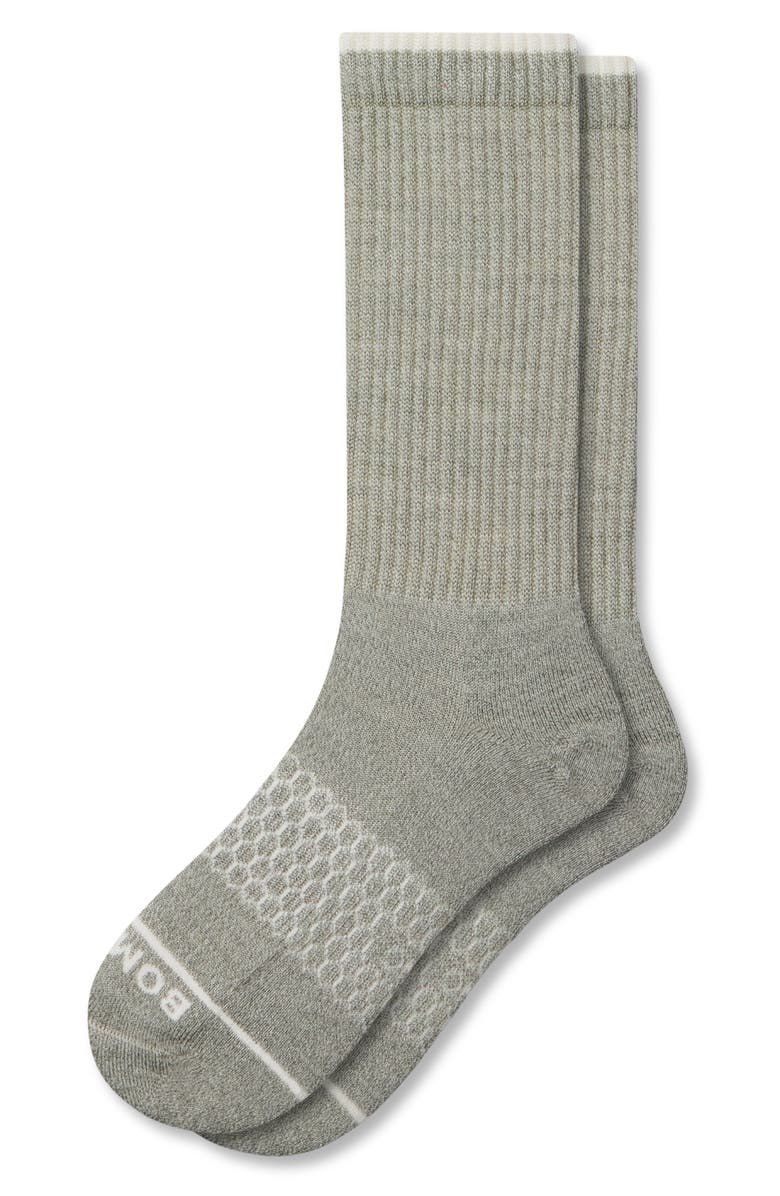 Bombas Merino Wool Blend Marled Crew Socks, Alternate, color, Sage Haze