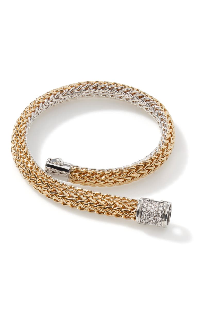 John Hardy Icon Bracelet, Gold, Silver, Diamonds, 6.5mm, Alternate, color, Gold