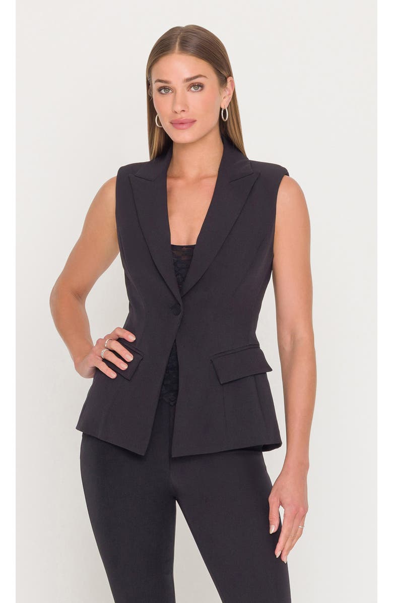 Generation Love Rialto Crepe Sleeveless Blazer, Alternate, color, Black