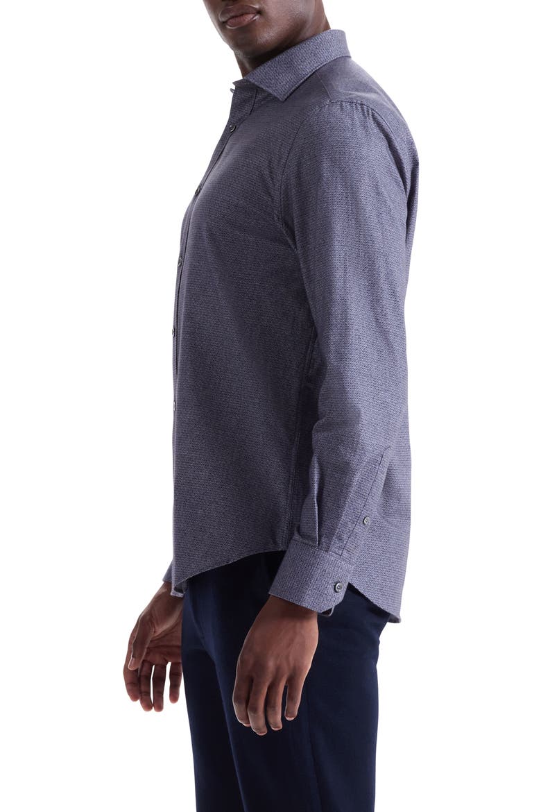Axel Shaped Fit Brushed Mélange Button-Up Shirt, Alternate, color, AMETHYST