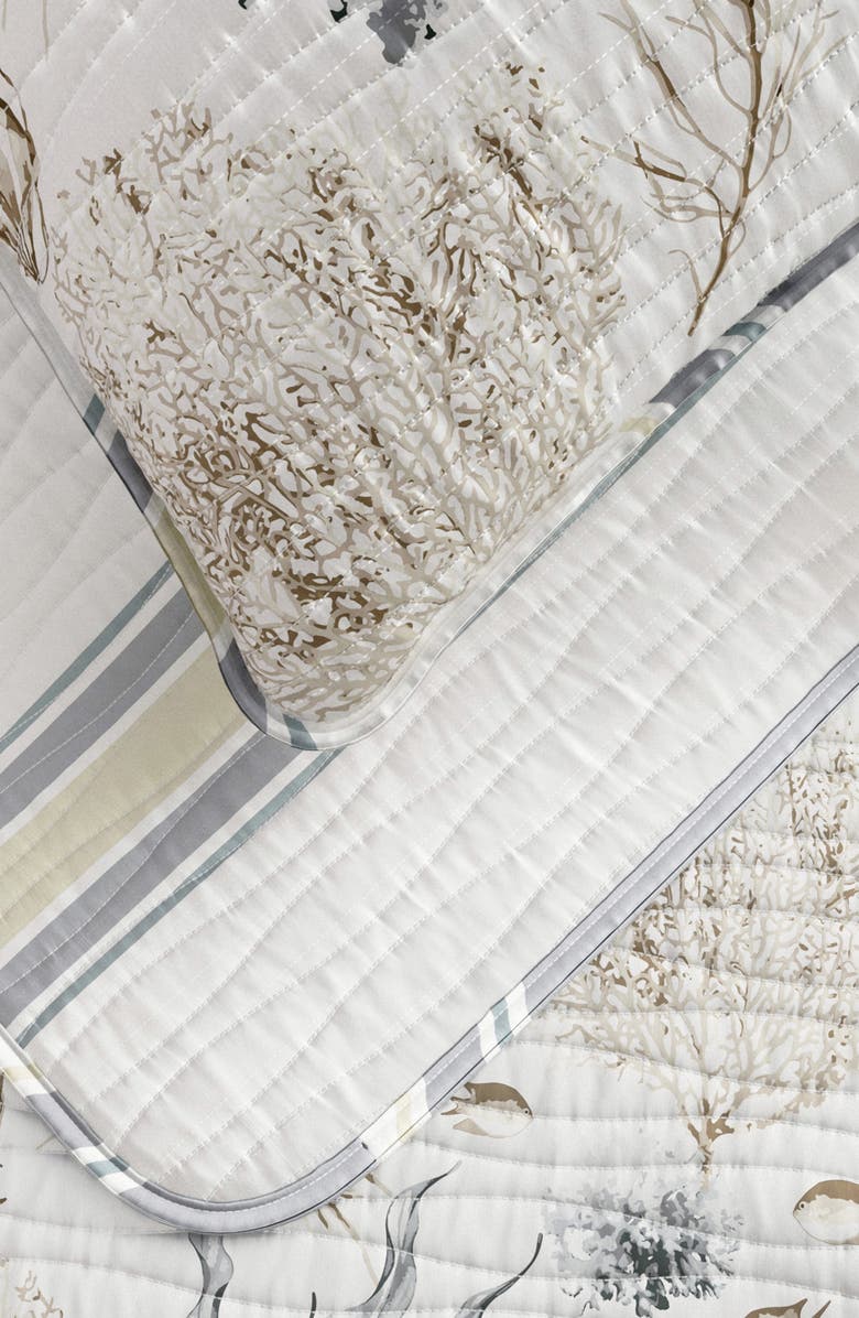 Woven & Weft Coastal Print Quilt & Shams Set, Alternate, color, Sea Maze