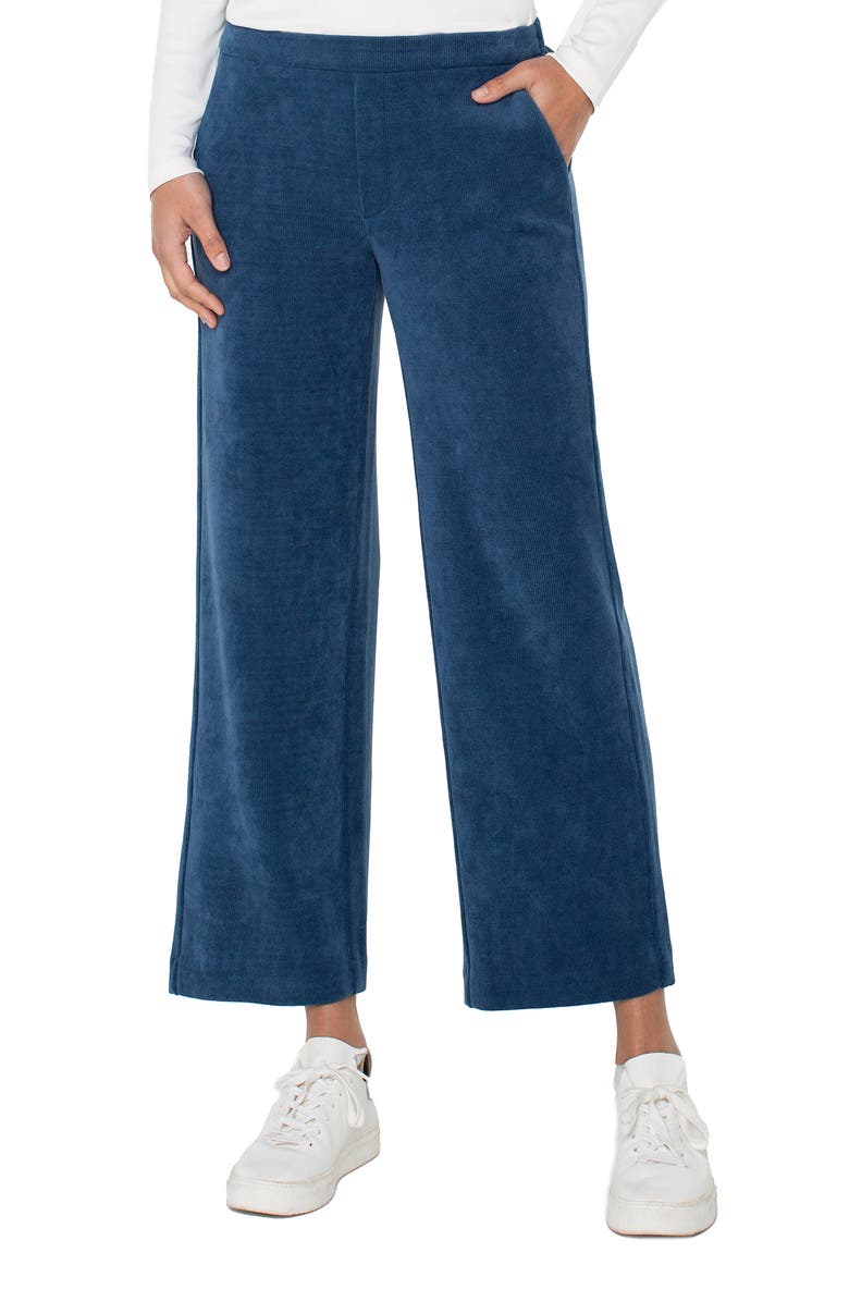Liverpool Los Angeles Pull-On Corduroy Wide Leg Pants, Main, color, Pacific Blue