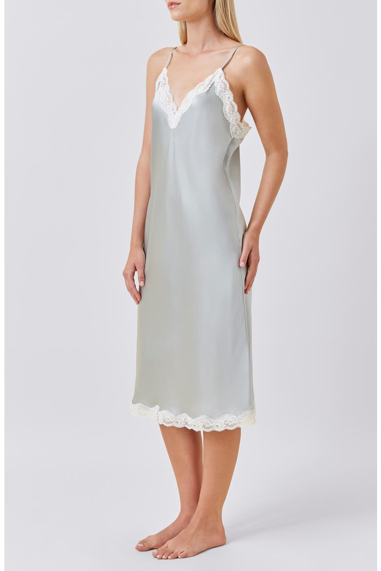 Annabelle Satin Nightgown, Alternate, color, SAGE