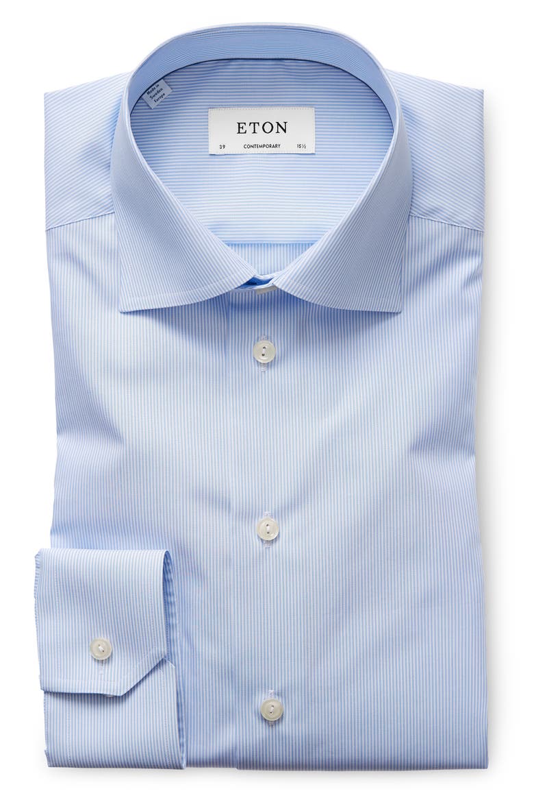 Contemporary Fit Stripe Dress Shirt, Alternate, color, LIGHT BLUE