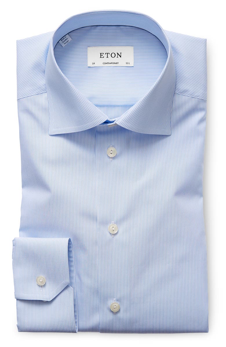 Eton Contemporary Fit Stripe Dress Shirt, Alternate, color, 