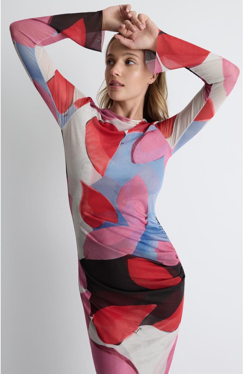 Romy Clara Mesh Dress, Alternate, color, Abstract Beauty