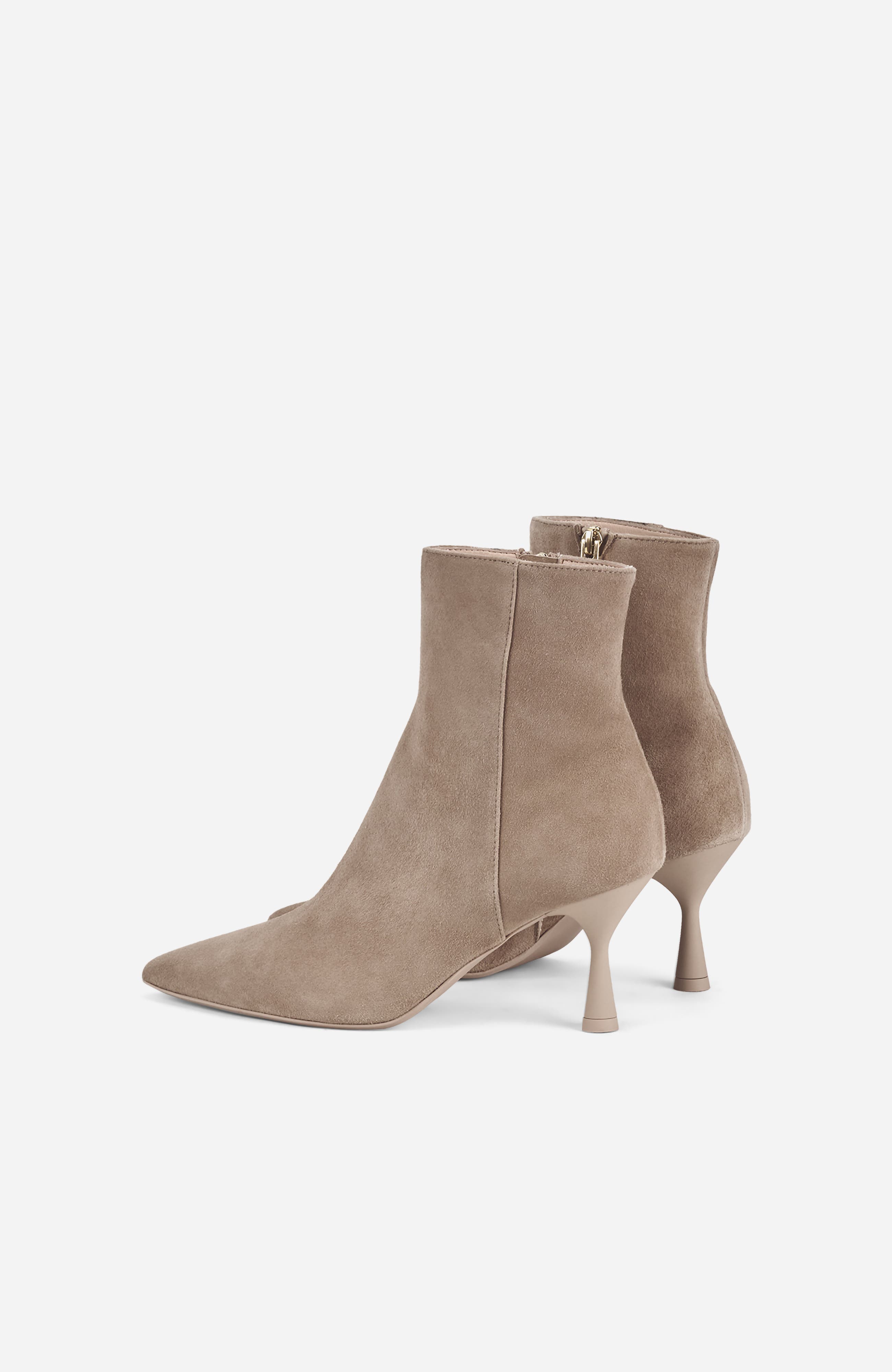 Ide Bootie with Heel, Alternate, color, Beige Velour