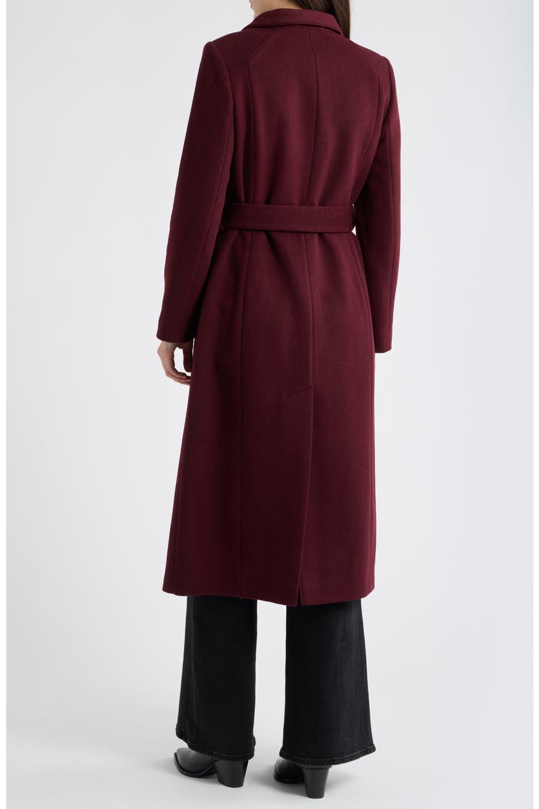 Stand Collar Wrap Coat, Alternate, color, MERLOT