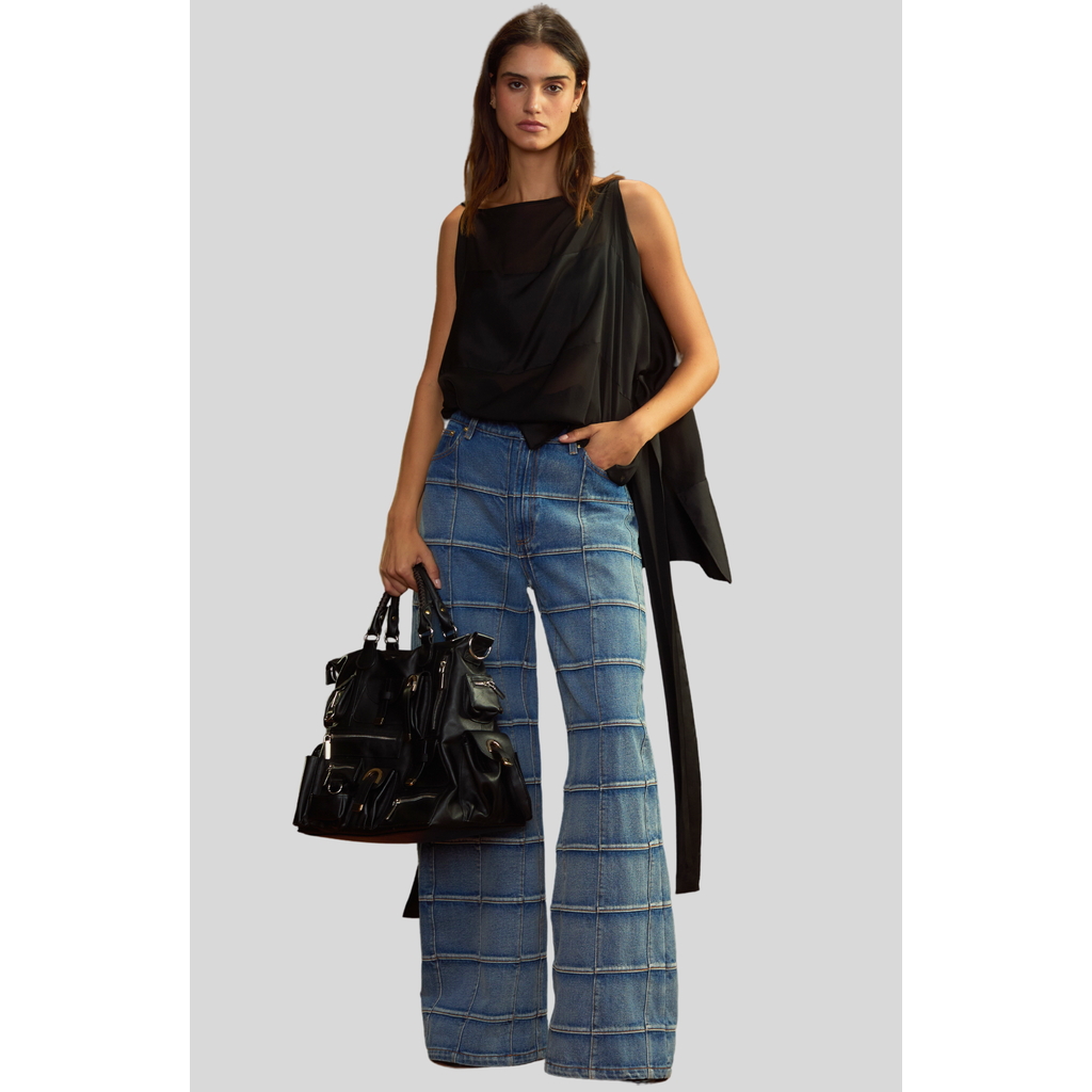Cynthia Rowley Windswept Silk Blouse In Black