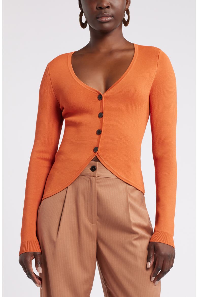 House of Aama Uptown Cardigan, Main, color, ORANGE MANGO