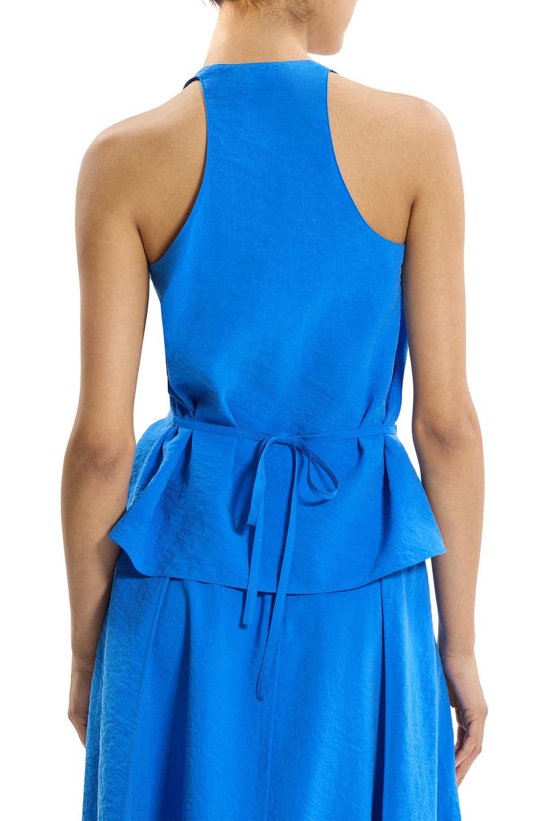 Theory Belted Silk Blend Top, Alternate, color, Jewel Blue