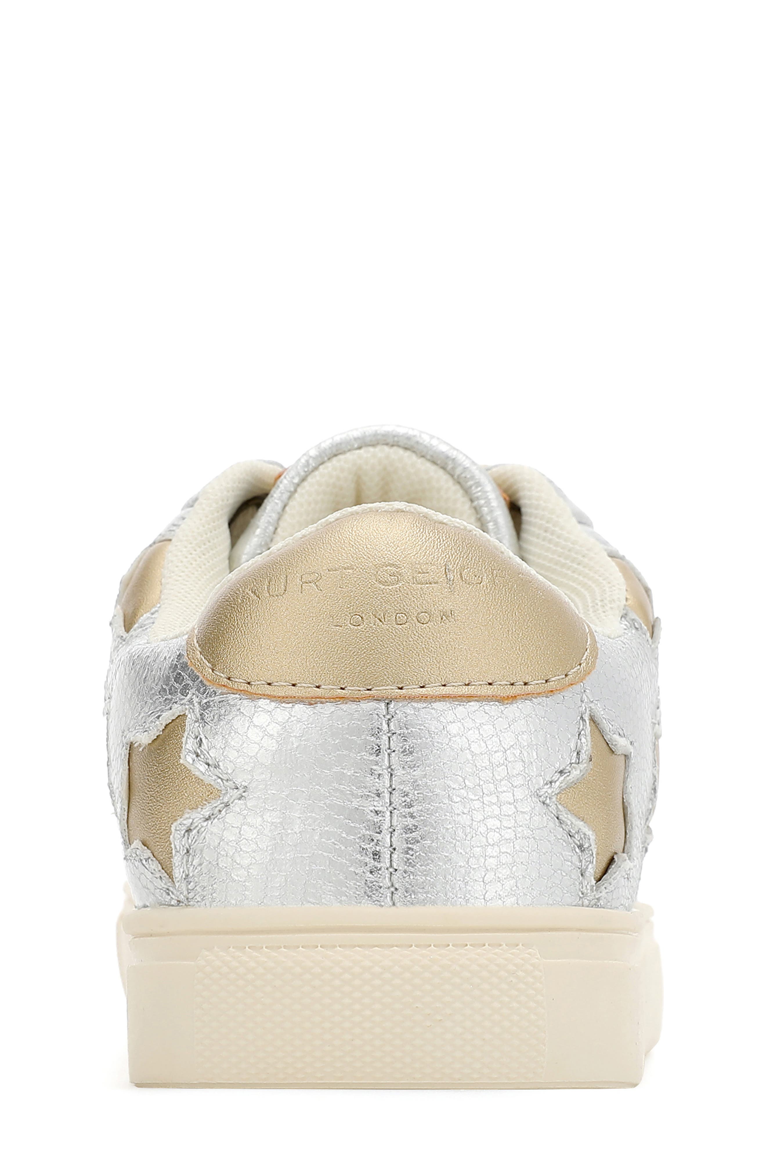Kurt Geiger London Kids' Mini Lane Star Sneaker, Alternate, color, Silver Gold