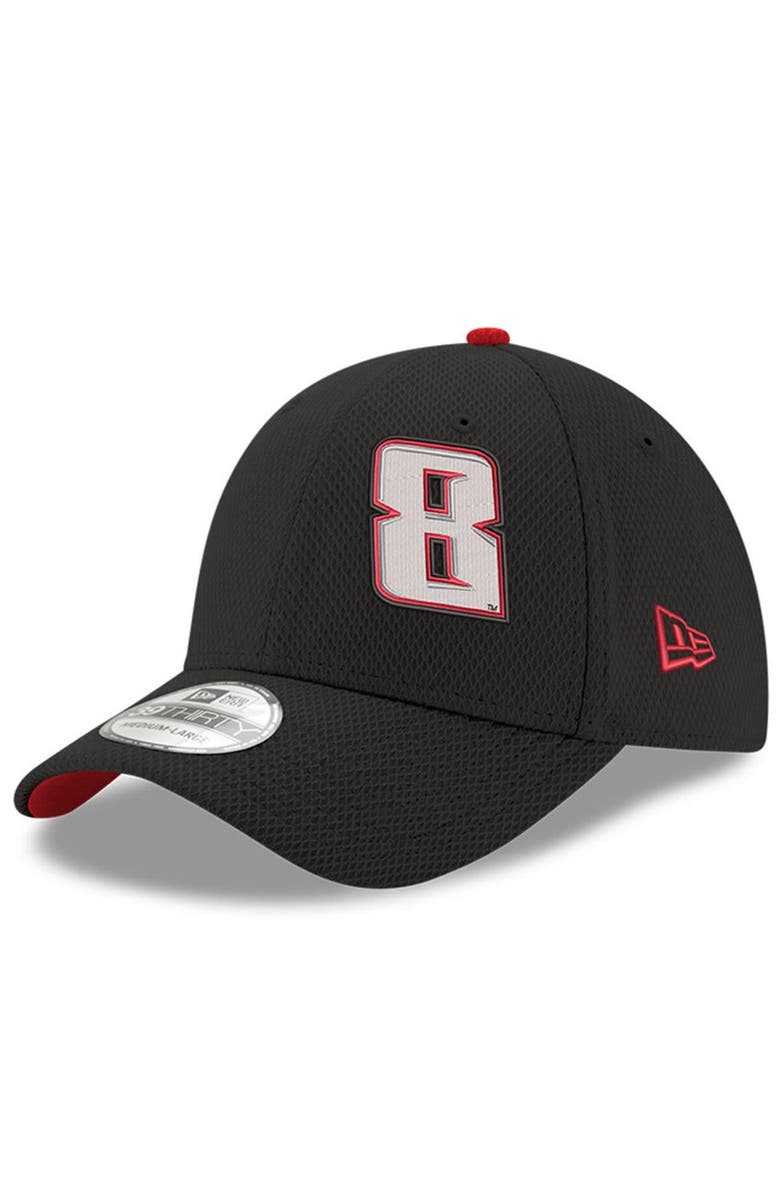 New Era Men's New Era Black Kyle Busch 39THIRTY Panel Flex Fit Hat, Main, color, Black