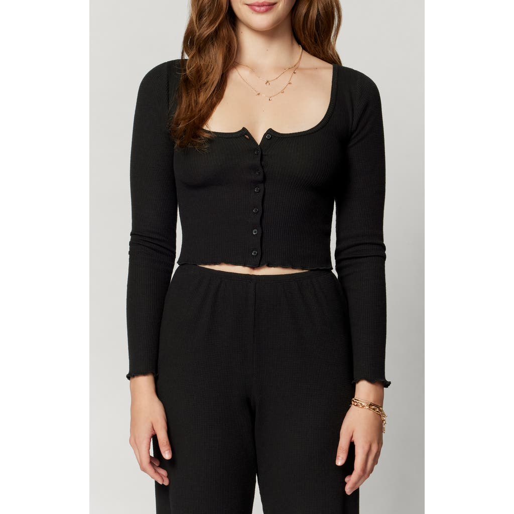 Florence By Mills Micro Thermal Baby Snap Cardigan In Black