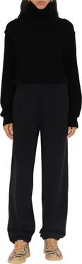 Burberry Check Label Cotton Jogging Pants