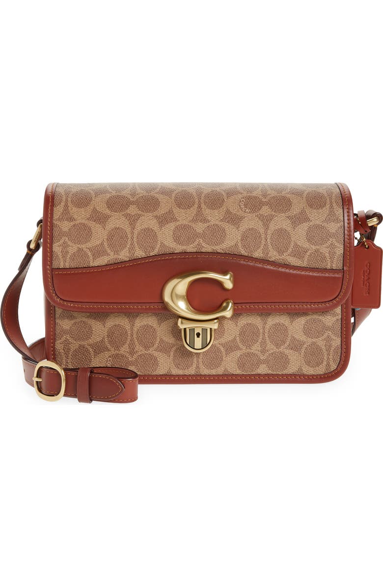 COACH Studio Signature Canvas Shoulder Bag, Main, color,