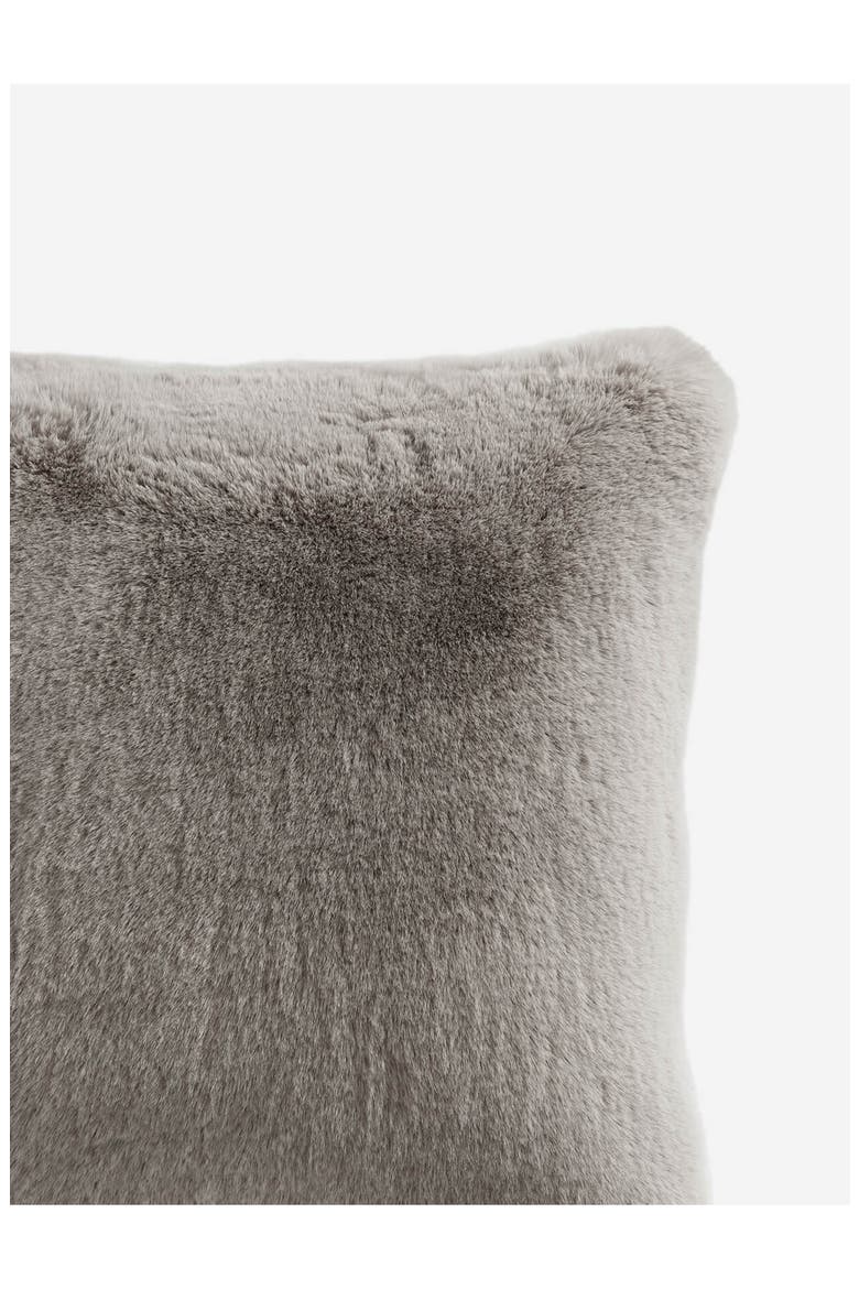 Faux Fur Accent Pillow, Alternate, color, GREY