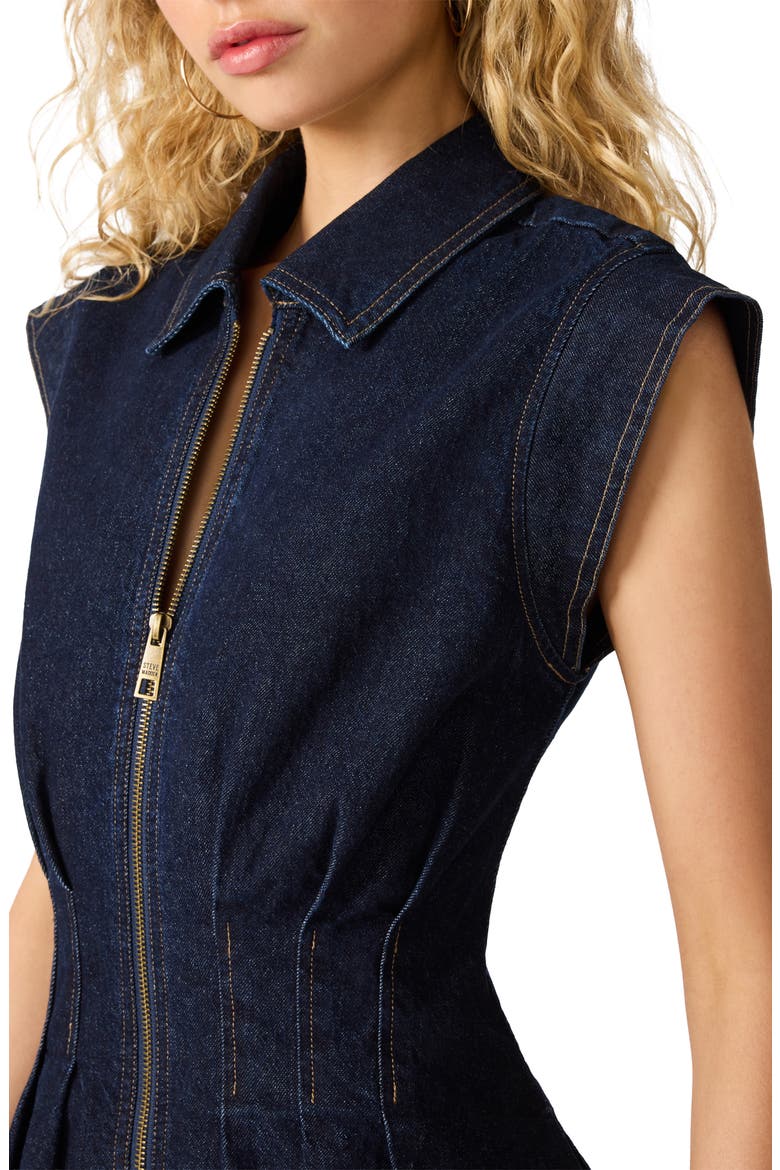 Dyanne Pleated Denim Minidress, Alternate, color, BIJOU BLUE