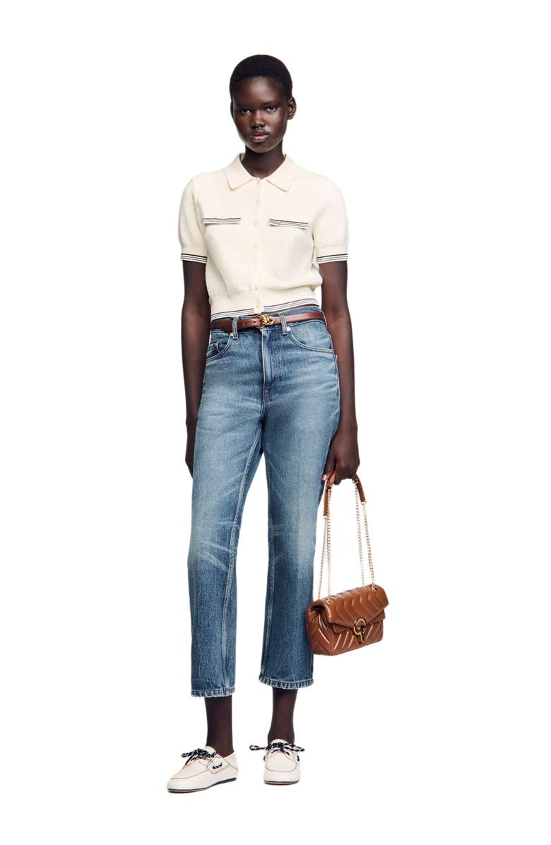 SANDRO Short-sleeved cardigan, Alternate, color, 