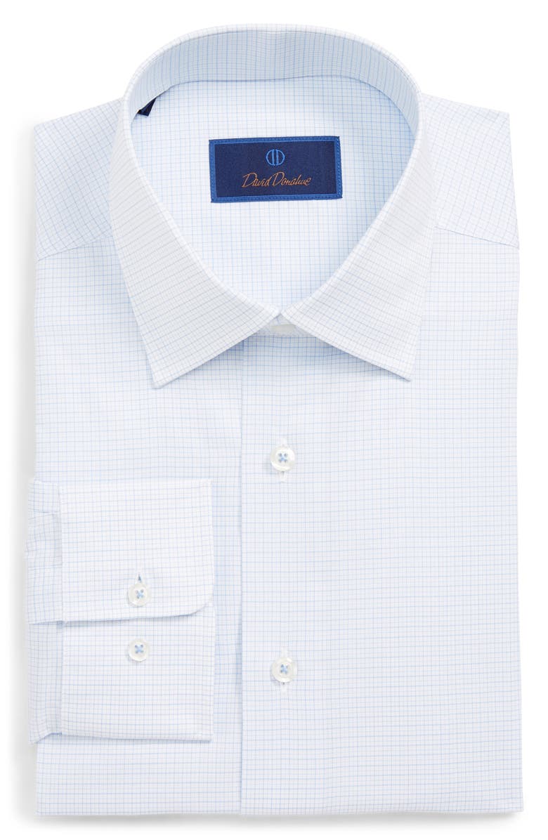 David Donahue Regular Fit Check Dress Shirt, Main, color,