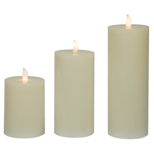 Northlight Led Flickering Flameless Pillar Candles In White