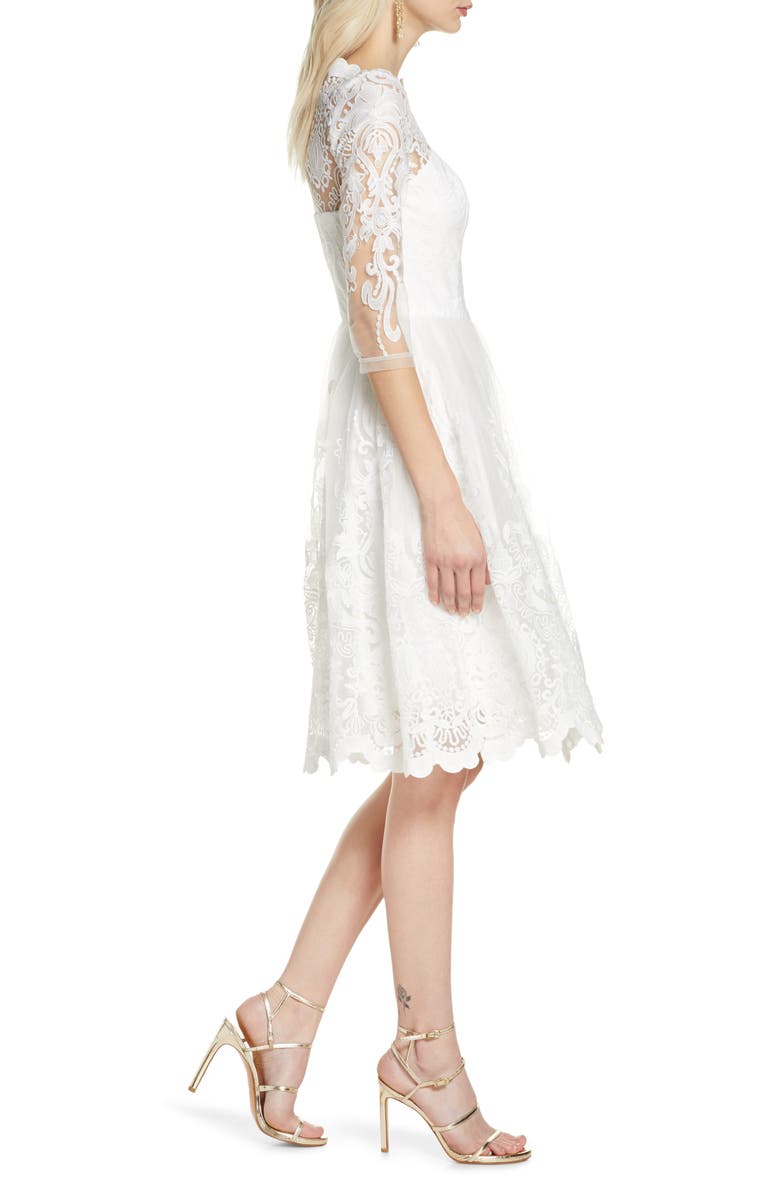 Chi Chi London Flora Embroidered Tulle Cocktail Dress, Alternate, color,
