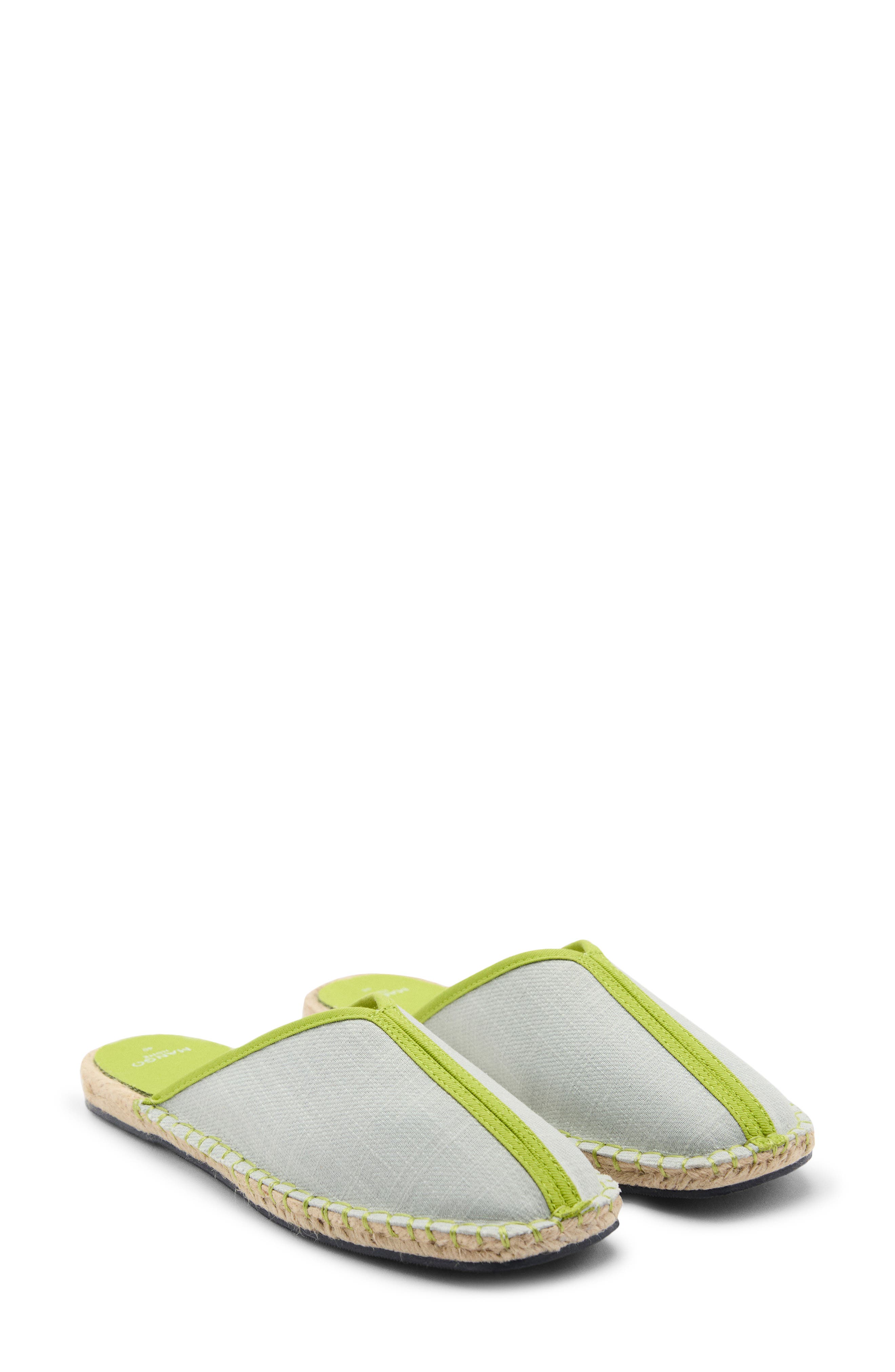 MANGO Jute Sole Mule, Main, color, Pastel Green