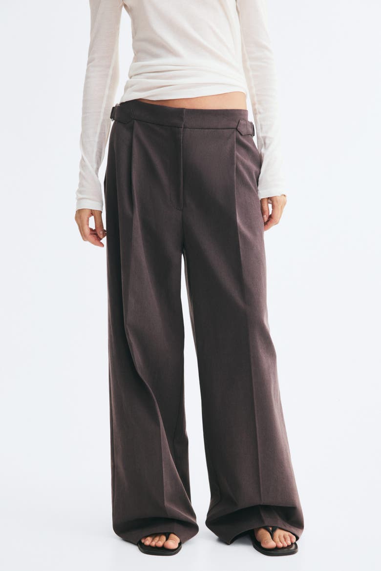 Wide-Leg Dress Pants, Alternate, color, Dark brown