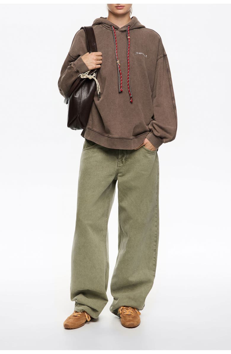 Bimba y Lola Floral Logo Hoodie, Alternate, color, Brown