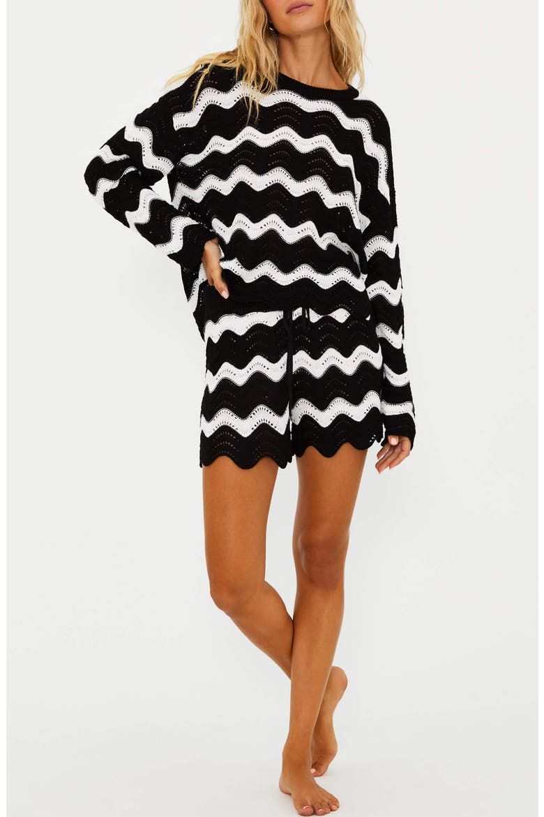 Balboa Cover-Up Shorts, Alternate, color, BLACK AND WHITE TIDES