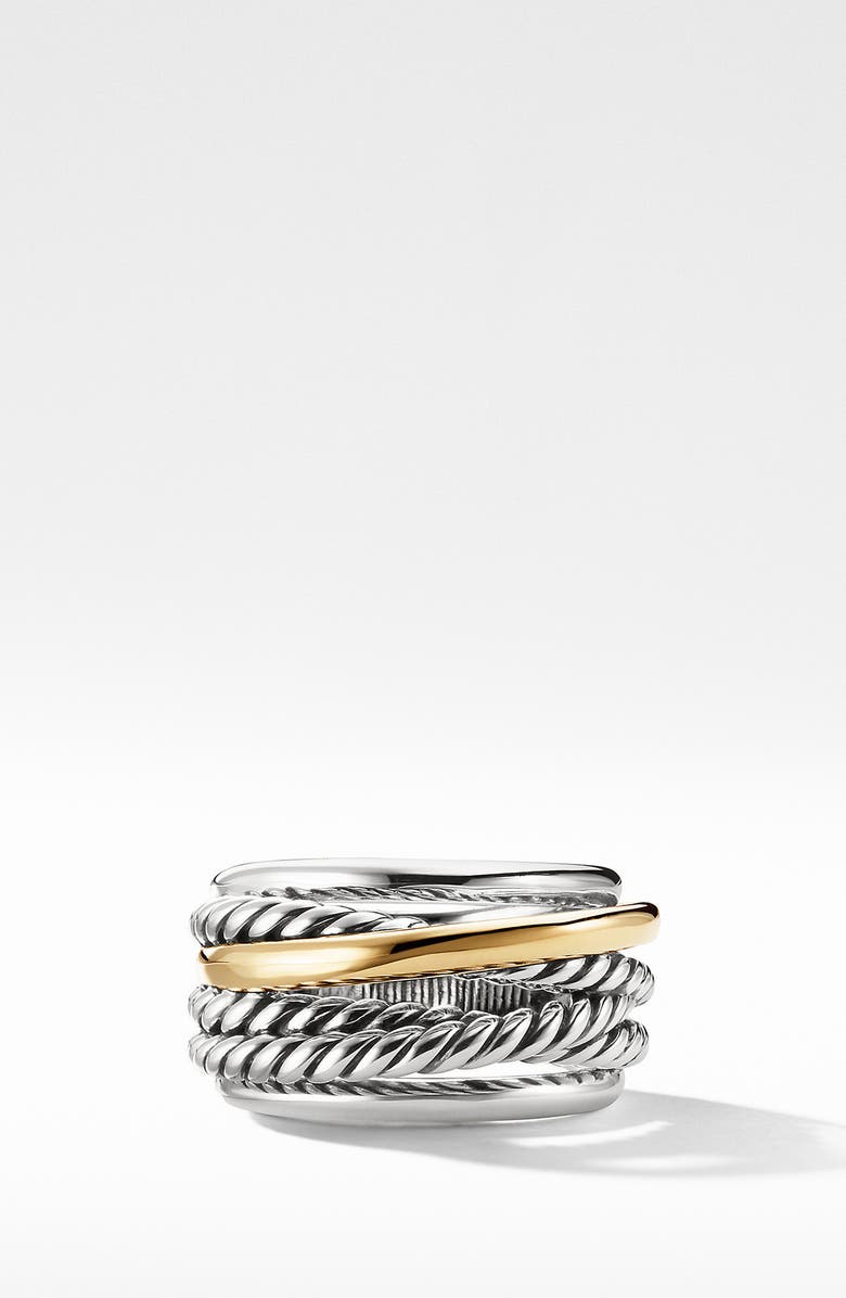 David Yurman Crossover Narrow Two-Tone Stacked Ring, Main, color,