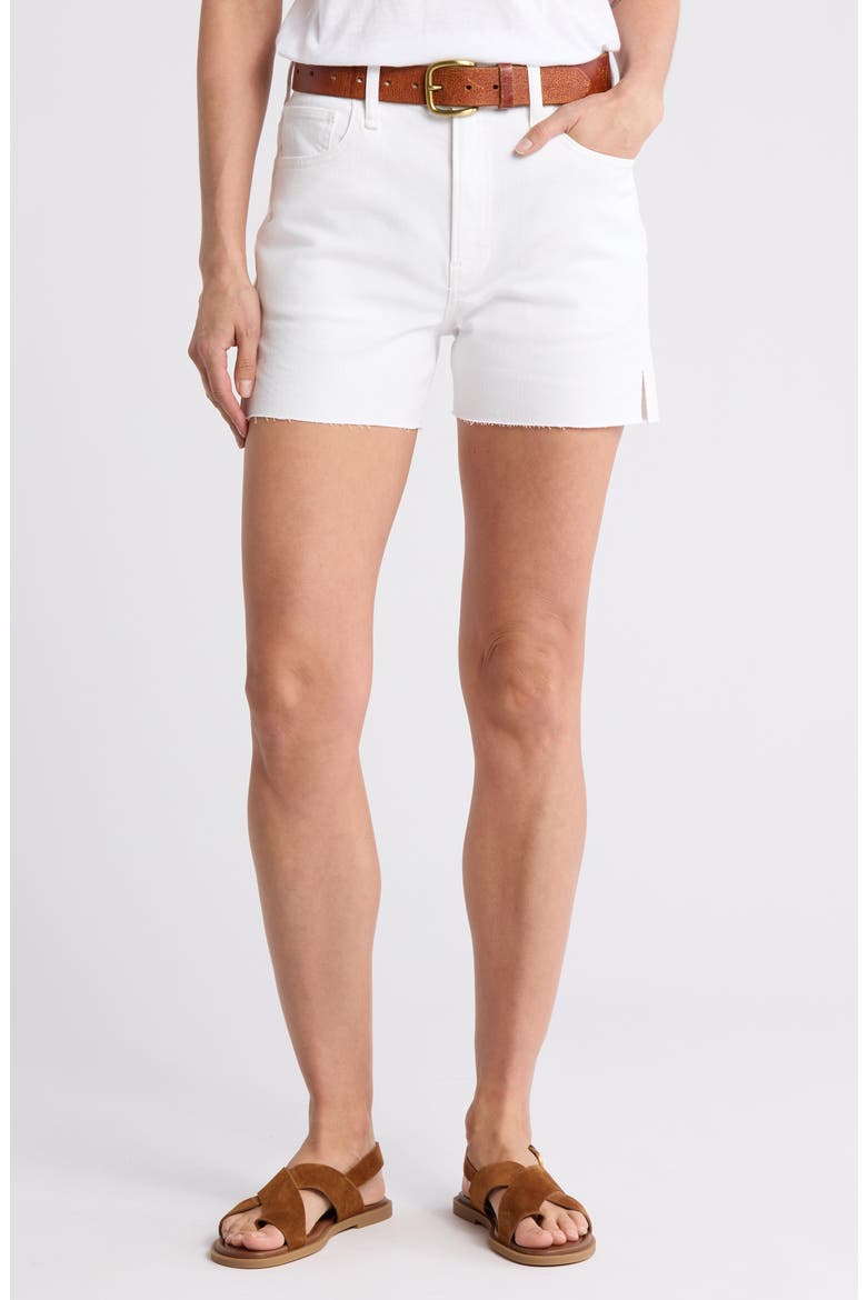 Retro Cut Off Shorts, Main, color, WHITE