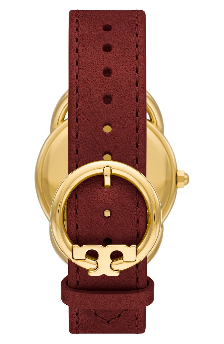 Tory Burch The Ravello Fiesta Leather Strap Watch, 38mm, Alternate, color, 