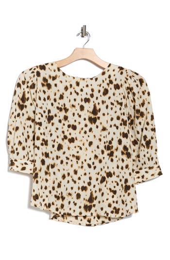 T Tahari Three Quarter Sleeve Top In Multi