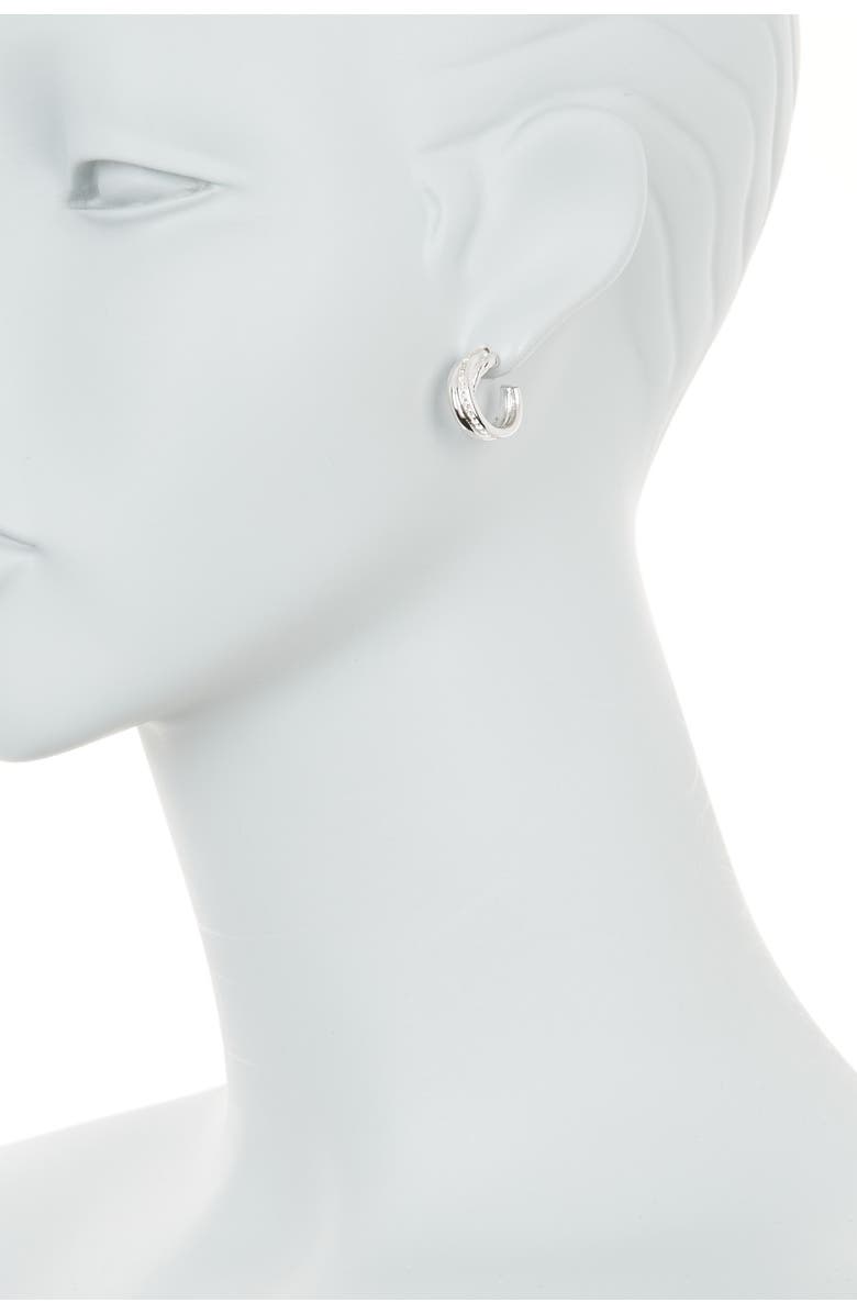 Judith Ripka Sterling Silver White Topaz Huggie Earrings, Alternate, color, 