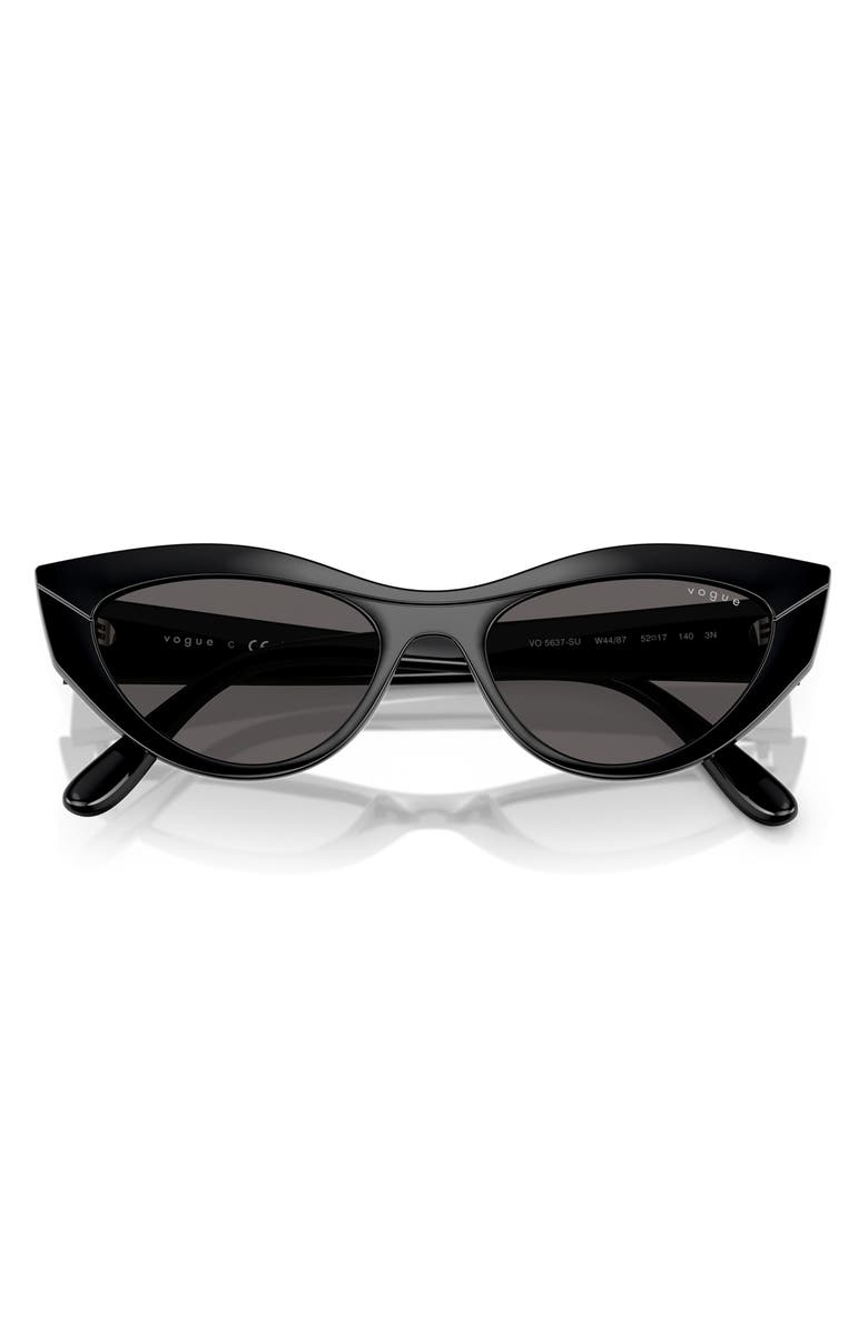 VOGUE 52mm Polarized Cat Eye Sunglasses, Alternate, color, Black