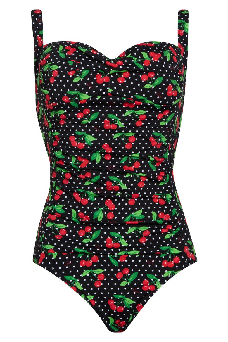 ワンピース Cherry Pattern Mini OnePiece S size Sweetheart Ruched One-Piece Swimsuit (Women) | Nordstromrack